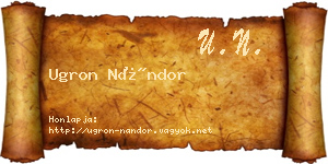 Ugron Nándor névjegykártya